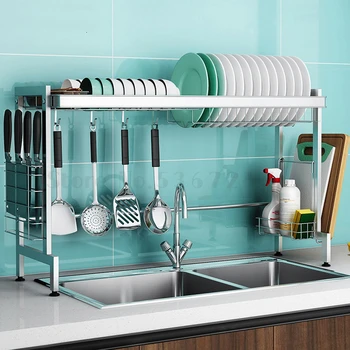 Sink leaching bowl rack stainless steel storage kitchen shelf organizer etagere sponge holder shelves rangement cuisine 
Sink leaching bowl rack stainless steel storage kitchen shelf organizer etagere sponge holder shelves rangement cuisine