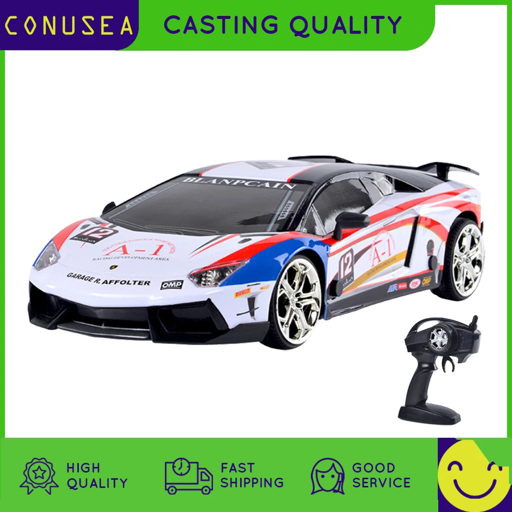 

CONUSEA RC Cars 4WD 1/16 Remote Control Car 2.4Ghz RC Drift Car Vehicle Lamborghini High Speed Race Car Off Road Toys for Kids