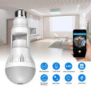 360° Panoramic Hidden Wifi Camera E27 Light Bulb HD 1080P Security IP Camera UK 2020
360° Panoramic Hidden Wifi Camera E27 Light Bulb HD 1080P Security IP Camera UK 2020