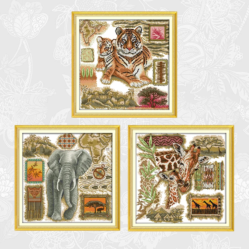 African animals series Count Print on Canvas DIY Handwrok Cross Stitch Kits DMC Cross-stitch Embroidery Needlework Set
African animals series Count Print on Canvas DIY Handwrok Cross Stitch Kits DMC Cross-stitch Embroidery Needlework Set