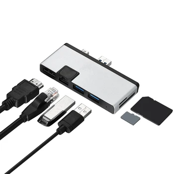 6 in 1 Aluminum Alloy USB HUB to HDMI Cable TF/SD Card USB3.0 Converter for Microsoft Surface Pro 4/5/6 Docking Station
6 in 1 Aluminum Alloy USB HUB to HDMI Cable TF/SD Card USB3.0 Converter for Microsoft Surface Pro 4/5/6 Docking Station