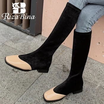 RIZABINA Women Winter Knee High Boots Patchwork Square Toe Women Long Boots Fashion Cool Women Shoes Daily Footwear Size 34-43
RIZABINA Women Winter Knee High Boots Patchwork Square Toe Women Long Boots Fashion Cool Women Shoes Daily Footwear Size 34-43