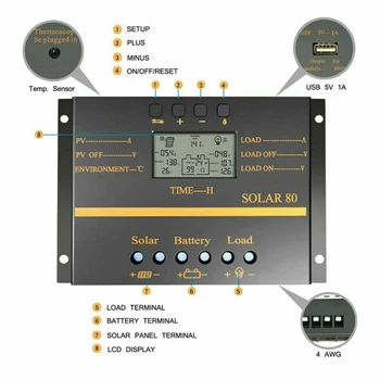 60A PWM Solar Charge Controller Battery USB 12V/24V Temperature Sensor Auto Solar Panel Battery Charge Controller Voltage Regula
60A PWM Solar Charge Controller Battery USB 12V/24V Temperature Sensor Auto Solar Panel Battery Charge Controller Voltage Regula