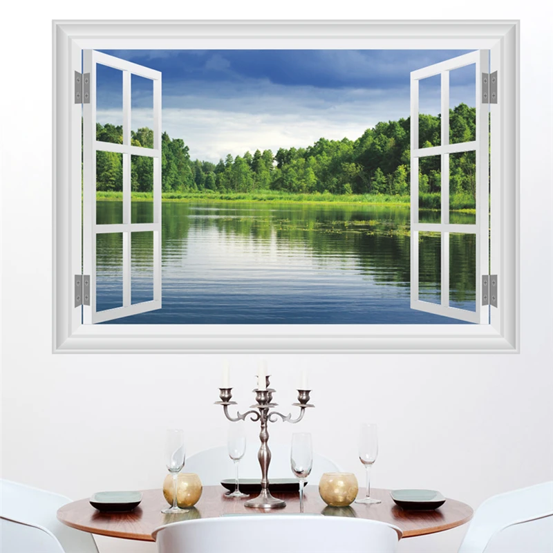 3d False Window Forest Tree Lake View Wall Stickers Sitting Room Bedroom Decorations Sticker Mural Hot Poster Home Decor Decal
3d False Window Forest Tree Lake View Wall Stickers Sitting Room Bedroom Decorations Sticker Mural Hot Poster Home Decor Decal