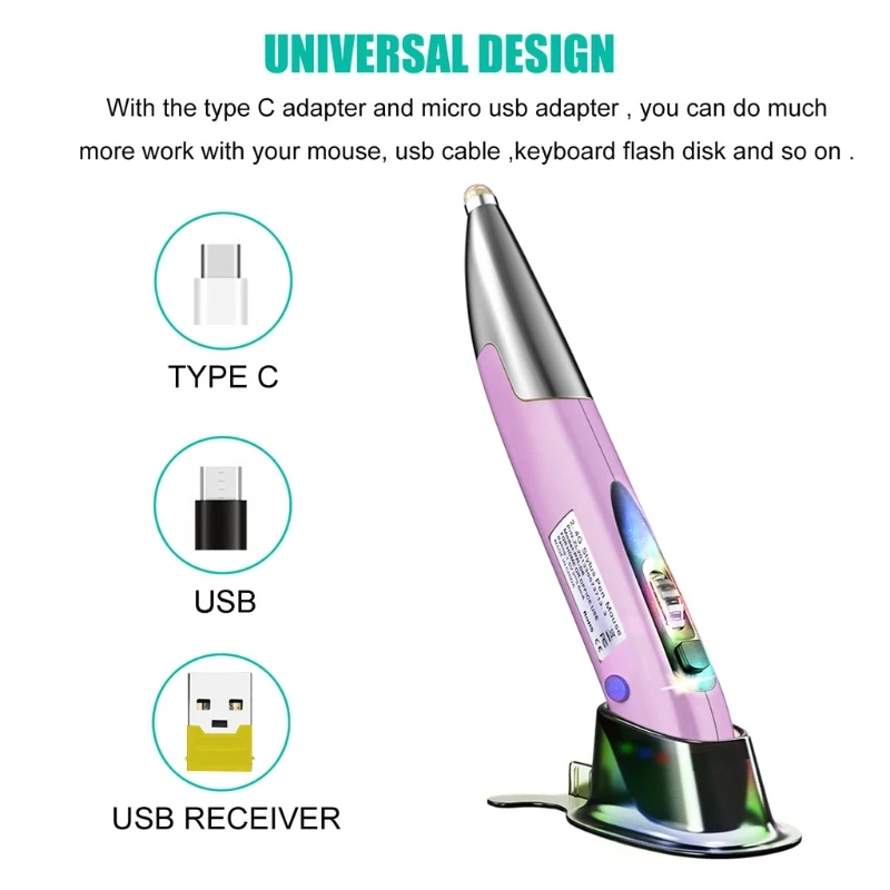 Rechargeable Right Hand and Left Hand 1200 DPI 2.4G USB Wireless Mouse with Micro USB Type C Adapter Touch Pen Function
Rechargeable Right Hand and Left Hand 1200 DPI 2.4G USB Wireless Mouse with Micro USB Type C Adapter Touch Pen Function