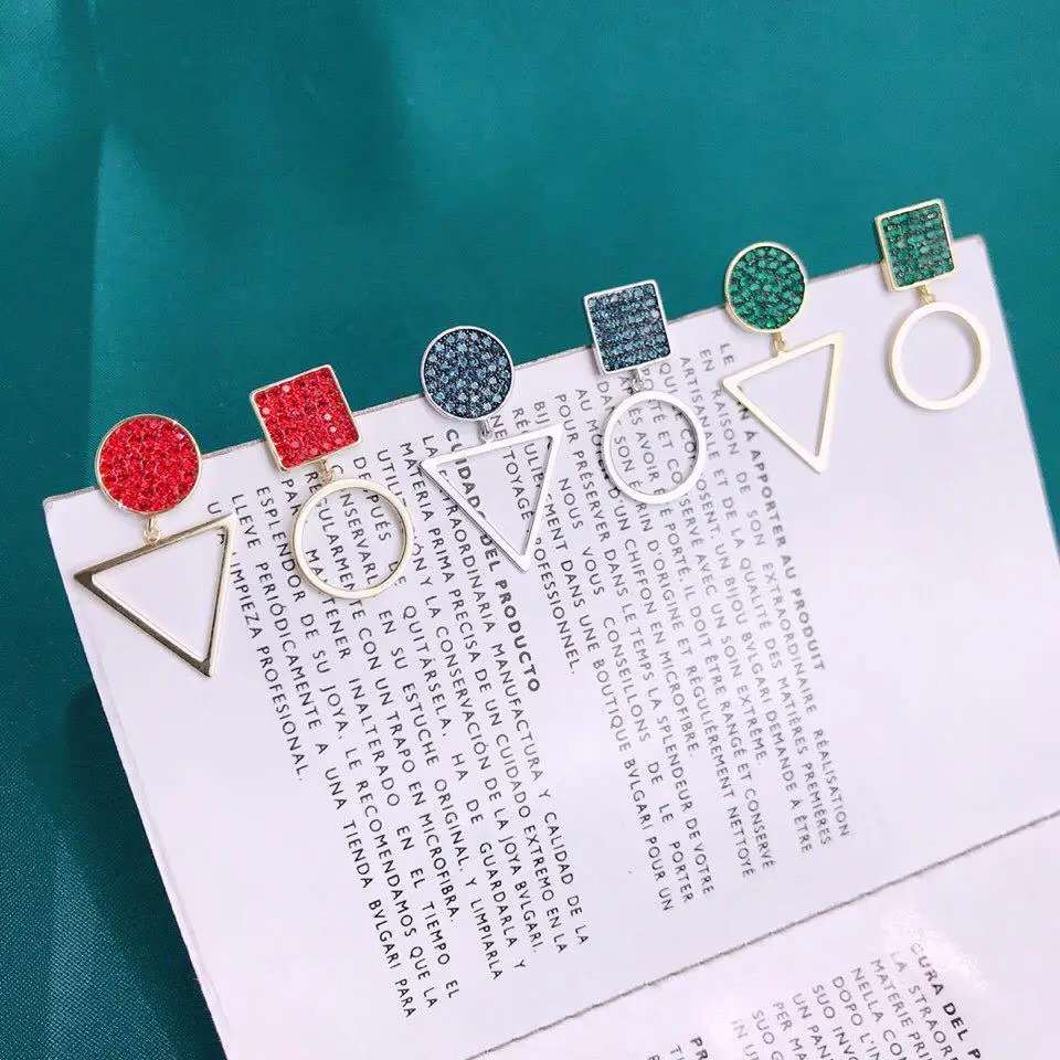 925 Sterling Silver Stud Earrings Crafted Eardrop Triangle Square Round Ear Ring Women Fine Jewelry Party Colorful Zircon Luxury
925 Sterling Silver Stud Earrings Crafted Eardrop Triangle Square Round Ear Ring Women Fine Jewelry Party Colorful Zircon Luxury