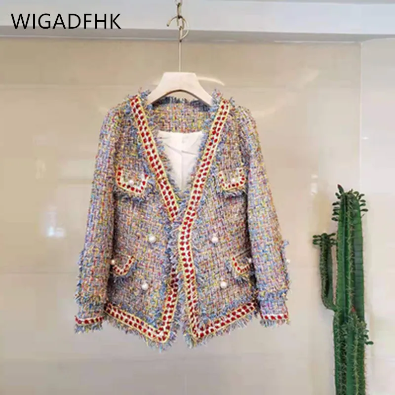 WIGADFHK Ladies Elegant Tweed Jacket Fashion V-neck Fringed Jacket Office Ladies Short Jacket Top
WIGADFHK Ladies Elegant Tweed Jacket Fashion V-neck Fringed Jacket Office Ladies Short Jacket Top