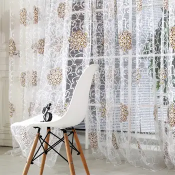 European style jacquard design Tulle Sheer Curtain For Living Room Flower Ball Kitchen Voile Sheer Curtains Home Decor 
European style jacquard design Tulle Sheer Curtain For Living Room Flower Ball Kitchen Voile Sheer Curtains Home Decor