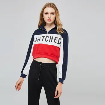 Casual Simple Sweatshirts Hip Hop Fashion Hoodies Autumn Women Vogue Loose Letter Pleated Zipper Patchwork Short Hoodies Tops
Casual Simple Sweatshirts Hip Hop Fashion Hoodies Autumn Women Vogue Loose Letter Pleated Zipper Patchwork Short Hoodies Tops