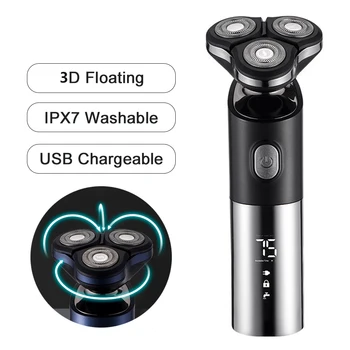 Electric Shaver For Men Beard Trimmer Portable Travel Washable 3D Floating Heads Razor USB Rechargeable Face Shaving Machine 
Electric Shaver For Men Beard Trimmer Portable Travel Washable 3D Floating Heads Razor USB Rechargeable Face Shaving Machine
