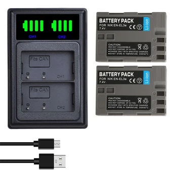 EN-EL3E EN-EL3 EL3 EL3E Camera Battery + LED Dual Charger with Type C Port For Nikon D30 D50 D70 D70S D90 D80 D100 D200 D300
EN-EL3E EN-EL3 EL3 EL3E Camera Battery + LED Dual Charger with Type C Port For Nikon D30 D50 D70 D70S D90 D80 D100 D200 D300