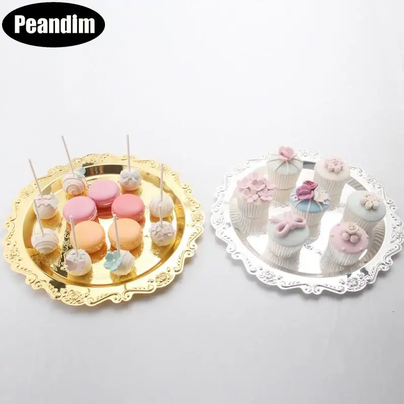 PEANDIM Elegant Charger Plate Metal Tray Silver/ Gold Nut Plates/ Sweet/ Delicate Cake Stand For Party Home Table Decoration
PEANDIM Elegant Charger Plate Metal Tray Silver/ Gold Nut Plates/ Sweet/ Delicate Cake Stand For Party Home Table Decoration