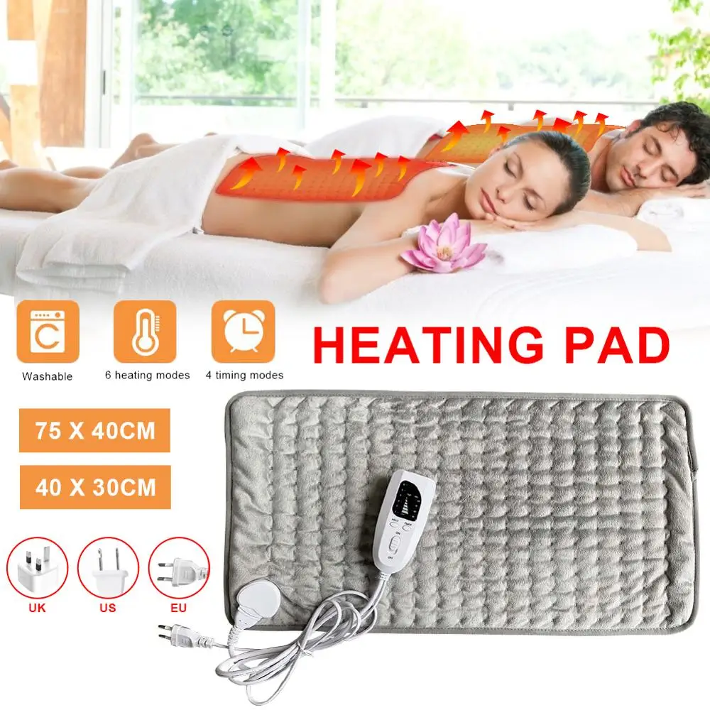 120W Electric Heating Pad for Pain Relief Flannel Electric 6 Heat Setting Back Shoulder Neck Back Spine Leg Safety heater Pada
120W Electric Heating Pad for Pain Relief Flannel Electric 6 Heat Setting Back Shoulder Neck Back Spine Leg Safety heater Pada