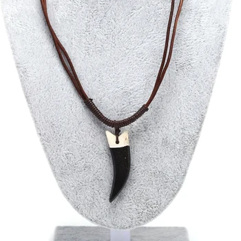 Horn Pendant Necklace Men Brown Genuine Leather Necklace Jewellery Manmade Ethnic Charm Accessories Drop Shipping
Horn Pendant Necklace Men Brown Genuine Leather Necklace Jewellery Manmade Ethnic Charm Accessories Drop Shipping