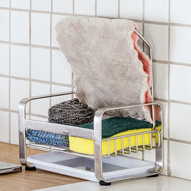 Sponge Holder Kitchen Sink Caddy Cleaning Brush Soap Organizer Rack, with Drain Tray
Sponge Holder Kitchen Sink Caddy Cleaning Brush Soap Organizer Rack, with Drain Tray