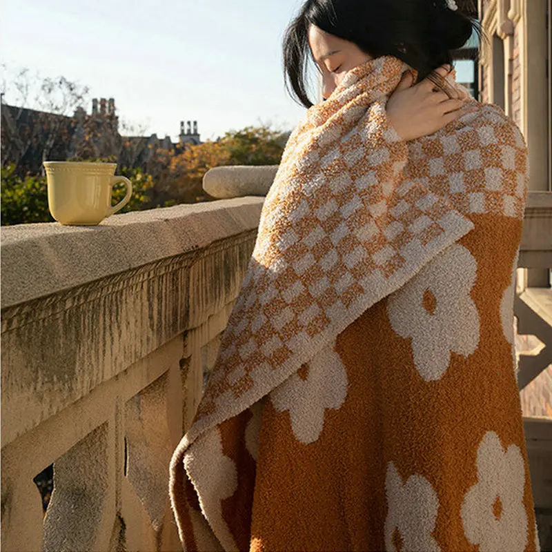 Couverture tricotée en Jacquard, Plaid, échiquier, Plaid, confortable, Super doux, duveteux, duveteux, pour lit, canapé, châle de sieste, à la mode Couverture tricotée en Jacquard, Plaid, échiquier, Plaid, confortable, Super doux, duveteux, duveteux, pour lit, canapé, châle de sieste, à la mode