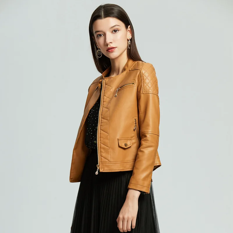 FMFSSOM Women Autumn Faux Soft Leather Short Jacket Ladys O Neck Motorcycle Jackets Zipper Pu Leather Outerwear
FMFSSOM Women Autumn Faux Soft Leather Short Jacket Ladys O Neck Motorcycle Jackets Zipper Pu Leather Outerwear