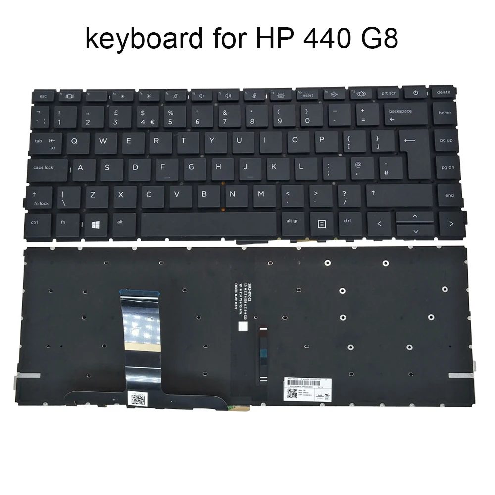 

Laptop keyboard backlight for HP ProBook 440 G8 X8Q GB Euro qwerty computer replacement keyboards laptops sale backlit HPM20A2