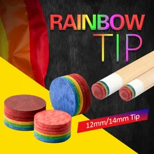 Rainbow Tip Billiards Pool Cue Tip 14mm S/M/H Multi-Layers Pool Cue Stick Tip Professional Durable Billiard Accessories
Rainbow Tip Billiards Pool Cue Tip 14mm S/M/H Multi-Layers Pool Cue Stick Tip Professional Durable Billiard Accessories