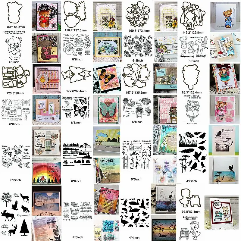 Animals Butterfly Bear Flower Letter Sentece Bird House Metal Cutting Dies Match Clear Silicone Stamps Decorate Cards New Craft
Animals Butterfly Bear Flower Letter Sentece Bird House Metal Cutting Dies Match Clear Silicone Stamps Decorate Cards New Craft
