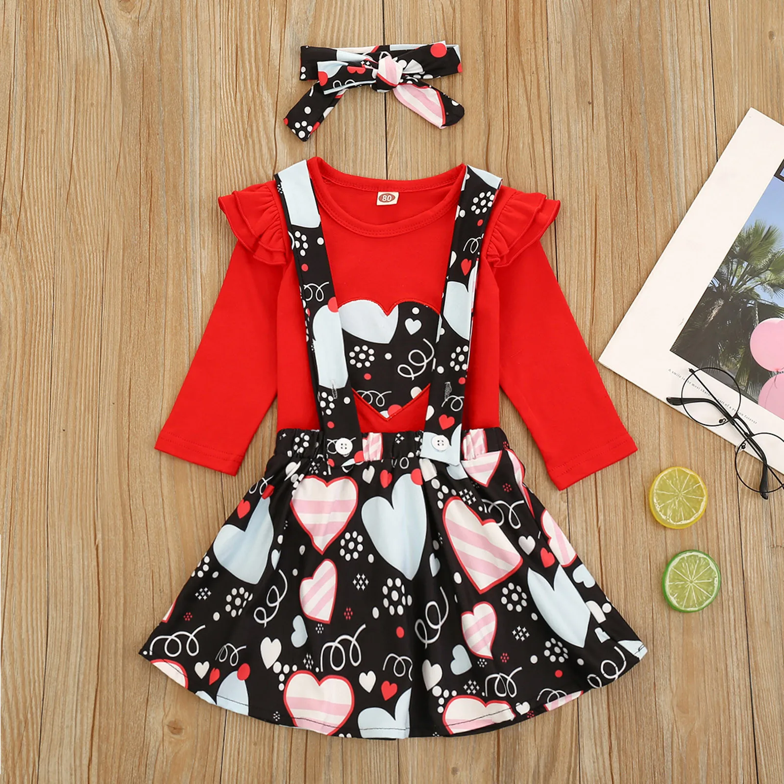 6Months-4Years Toddler Baby Girl Valentine's Day Hearts Tops+Suspender Skirts Headbands Outfits tenue noel bebe fille fashion M4
6Months-4Years Toddler Baby Girl Valentine's Day Hearts Tops+Suspender Skirts Headbands Outfits tenue noel bebe fille fashion M4