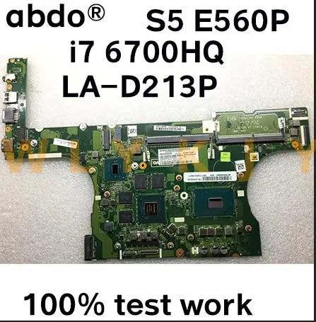 BIMSI LA-D213P для ThinkPad S5 E560P материнская плата ноутбука FRU 01AW244 CPU i7 6700HQ GPU GTX960M 2G 100%