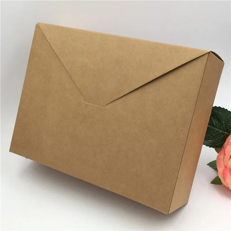 30Pcs Brown And Black Blank Large Size Square Shape Envelope Packaging Boxes Retro Kraft Handicraft Candy Packaging Bags
