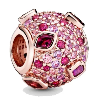 New 925 Sterling Silver Bead Charm Rose Gold Kiss Pave With Red And Pink Crystal Beads Fit Pandora Bracelet Diy Jewelry 
New 925 Sterling Silver Bead Charm Rose Gold Kiss Pave With Red And Pink Crystal Beads Fit Pandora Bracelet Diy Jewelry