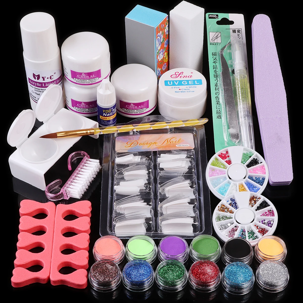 Nail Art Set Acrylic Liquid Nail Glue Painting Brush False Tips Nail Glitter Powder Nipper Nail Rhinestone Manicure Tool Set
Nail Art Set Acrylic Liquid Nail Glue Painting Brush False Tips Nail Glitter Powder Nipper Nail Rhinestone Manicure Tool Set