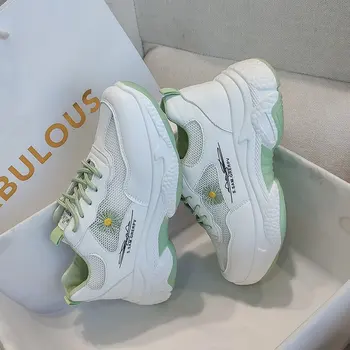 Women's sneakers 2020 Spring/Summer Daisy new breathable casual versatile dad shoes mesh white shoes thick sole 
Women's sneakers 2020 Spring/Summer Daisy new breathable casual versatile dad shoes mesh white shoes thick sole