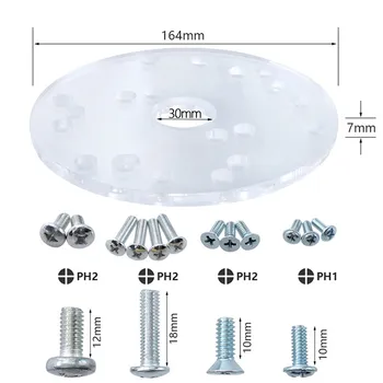 Universal Router Base Plate Kits With Centering Pin Auxiliary Tools for Most Router Accessories
Universal Router Base Plate Kits With Centering Pin Auxiliary Tools for Most Router Accessories