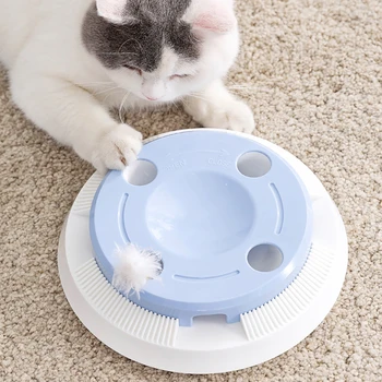 Electric Cat Toy Feather Automatic Retractable Electric Cat Turntable Interactive Amusement Plate Funny Pet Toys Blue Color 1PC
Electric Cat Toy Feather Automatic Retractable Electric Cat Turntable Interactive Amusement Plate Funny Pet Toys Blue Color 1PC