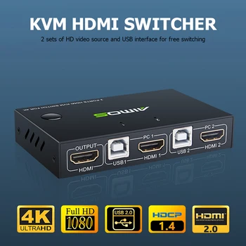 HDMI KVM Switcher 4K 2 in 1 out KVM Switcher Keyboard Mouse USB Shared Display Synchronization Controller
HDMI KVM Switcher 4K 2 in 1 out KVM Switcher Keyboard Mouse USB Shared Display Synchronization Controller