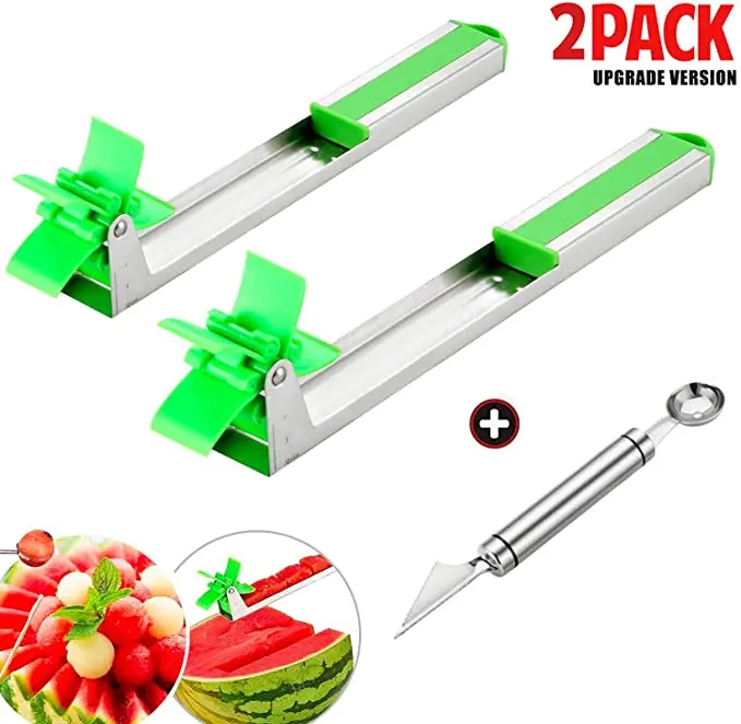 2 Packs Watermelon Windmill Cutter Slicer with 2 in 1 Melon Baller & Fruit Carver
2 Packs Watermelon Windmill Cutter Slicer with 2 in 1 Melon Baller & Fruit Carver