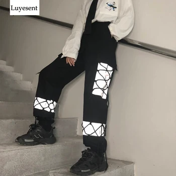 Cool Punk Black Women Long Cargo Pants 2020 Lady Reflective Drawstring Pockets Sport Ankle-Length Stretch Waist Rock Trousers
Cool Punk Black Women Long Cargo Pants 2020 Lady Reflective Drawstring Pockets Sport Ankle-Length Stretch Waist Rock Trousers