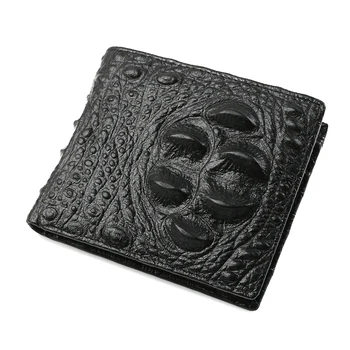 JINBAOLAI Vintage Leather Men Wallet Crocodile Pattern Coin Purse Wallet Wallet Wallet Wallet Tide Black