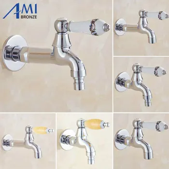 Chrome Polish Copper Faucet Porcelian/Jade Handle Garden Bibcock Washing Machine Faucet Outdoor Faucet Single Cold Tap 1015C
Chrome Polish Copper Faucet Porcelian/Jade Handle Garden Bibcock Washing Machine Faucet Outdoor Faucet Single Cold Tap 1015C