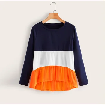 winter 2019 Women Fashion Casual Solid Long Sleeve O-Neck Pach-work Tops Blouse Dropshipping Leisure work style colour Selling
winter 2019 Women Fashion Casual Solid Long Sleeve O-Neck Pach-work Tops Blouse Dropshipping Leisure work style colour Selling