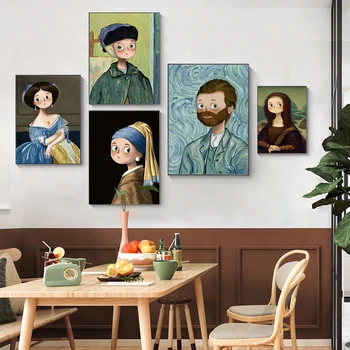 Prank Famous Painting Poster Cute Nordic Canvas Art Abstract Wall Picture for Living Room Series Posters Modern Home Decoration 
Prank Famous Painting Poster Cute Nordic Canvas Art Abstract Wall Picture for Living Room Series Posters Modern Home Decoration