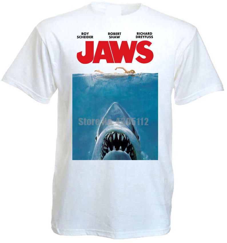 Jaws Movie Unisex Summer T Shirts Branded T-Shirt Carnival T-Shirts Japan Style Givsnv | Мужская одежда