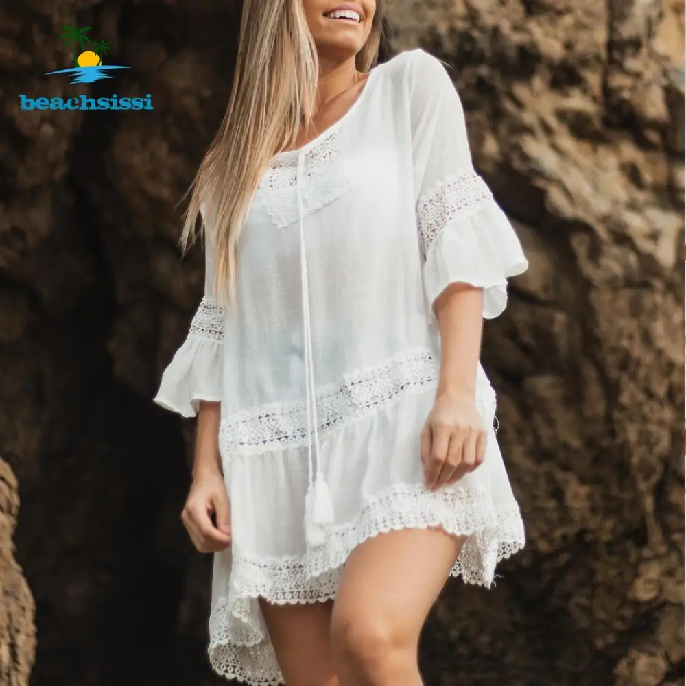 Beachsissi White Ruched Bikini Cover Up with Drawstring Sexy Women's Beach Dress 2020 Summer Bathing Suit High-low Hem Beachwear
Beachsissi White Ruched Bikini Cover Up with Drawstring Sexy Women's Beach Dress 2020 Summer Bathing Suit High-low Hem Beachwear