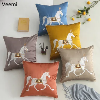 New Chinese Style Embroidery Galloping Horse Cushion Cover Red Orange Silk Luxury Waist Pillowcase Decoration for Living Room
New Chinese Style Embroidery Galloping Horse Cushion Cover Red Orange Silk Luxury Waist Pillowcase Decoration for Living Room