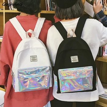 Backpacks Reflective Chic Simple Unisex Preppy Korean Style Harajuku Couples School Bag Ulzzang Patchwork Fashion Backpack New
Backpacks Reflective Chic Simple Unisex Preppy Korean Style Harajuku Couples School Bag Ulzzang Patchwork Fashion Backpack New
