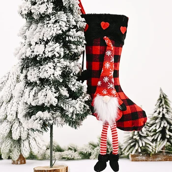 Christmas Stocking Love Pattern Plush Plaid Decorative Socks Gift Candy Bag Xmas Tree Hanging Ornaments Home Decor Pendents 
Christmas Stocking Love Pattern Plush Plaid Decorative Socks Gift Candy Bag Xmas Tree Hanging Ornaments Home Decor Pendents