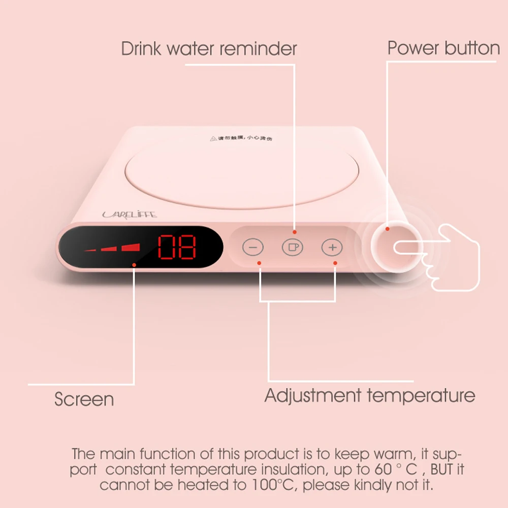 UARELIFFE Mini Heating Coasters USB Charging Warmer Heat Base 3 Levels Of Adjustment Constant Temperature For Smart Home Use UARELIFFE Mini Heating Coasters USB Charging Warmer Heat Base 3 Levels Of Adjustment Constant Temperature For Smart Home Use