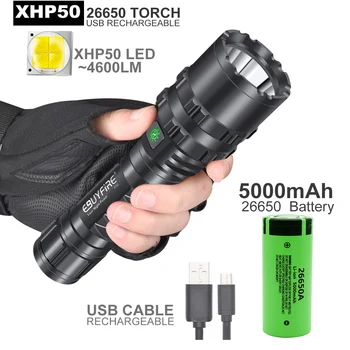 USB Rechargeable XHP50.2 LED Flashlight 5 Modes Powerful Waterproof Torch for Emergency Hunting Camping light
USB Rechargeable XHP50.2 LED Flashlight 5 Modes Powerful Waterproof Torch for Emergency Hunting Camping light