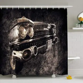 Shower Curtain Set with Hooks 72x78 Historic Front USA Old Car Style Older Dirty Structure in Chrome Retro Used Texture
Shower Curtain Set with Hooks 72x78 Historic Front USA Old Car Style Older Dirty Structure in Chrome Retro Used Texture