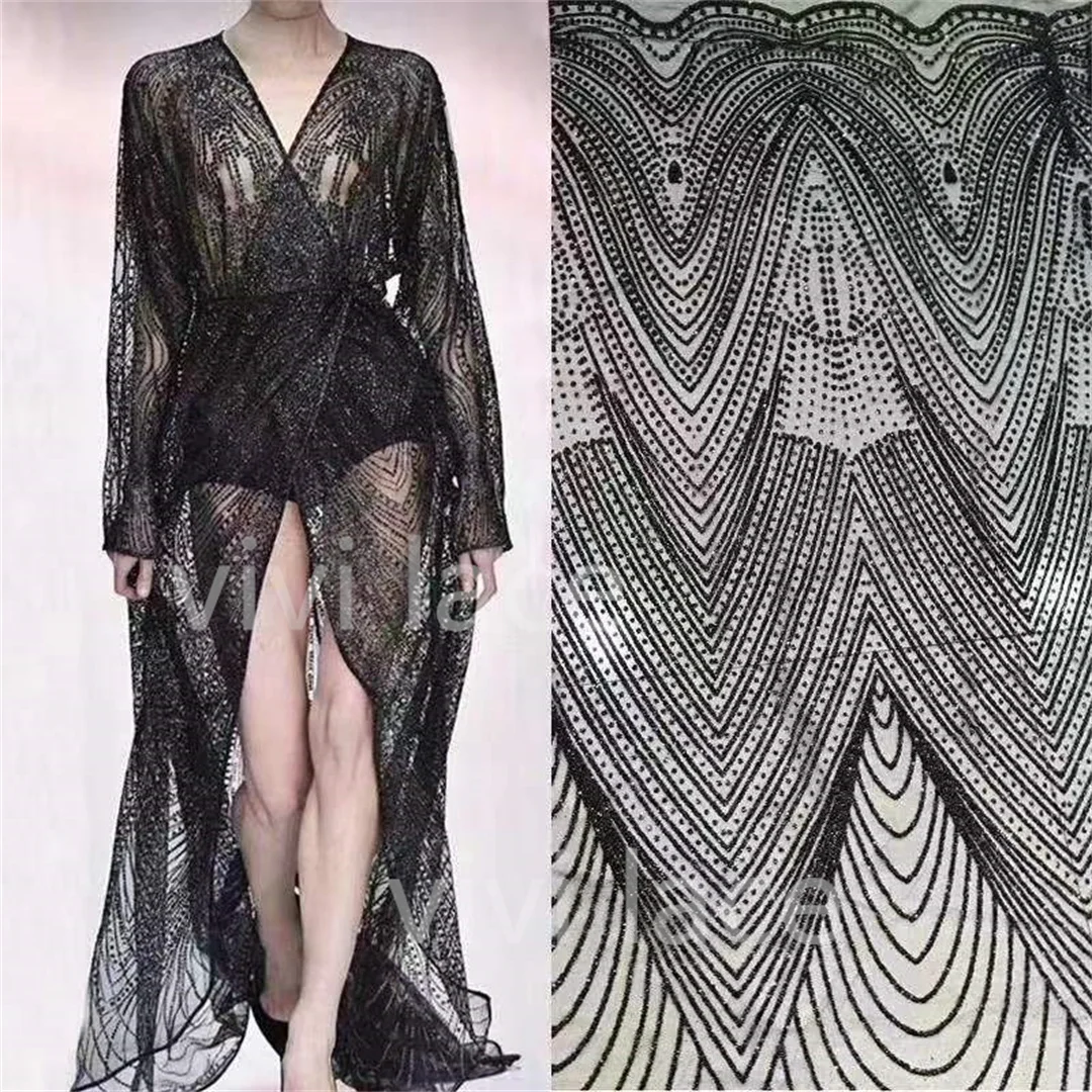 5 Yards Wedding Couture Black Color Sexy Bling Glitter Glued Tulle Lace African Fabric For Sawing Dress/Party Occasion
5 Yards Wedding Couture Black Color Sexy Bling Glitter Glued Tulle Lace African Fabric For Sawing Dress/Party Occasion