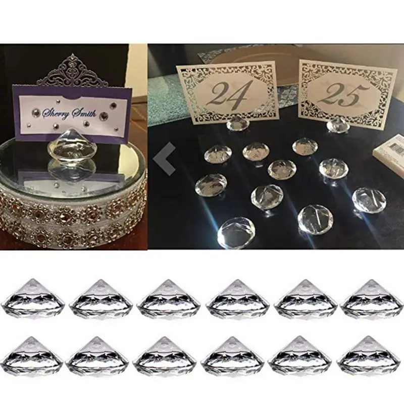 30Pcs Diamond Table Number Holder Place Card Holders Crystal Clear Acrylic Table Card Stands Party Wedding Table Decor
30Pcs Diamond Table Number Holder Place Card Holders Crystal Clear Acrylic Table Card Stands Party Wedding Table Decor