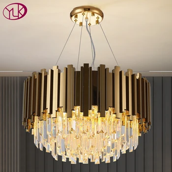 Youlaike Modern Gold Chandelier Lighting Luxury Crystal LED Lamp Living Room Dining Room Polished Steel Hanging Lighting Fixture 
Youlaike Modern Gold Chandelier Lighting Luxury Crystal LED Lamp Living Room Dining Room Polished Steel Hanging Lighting Fixture